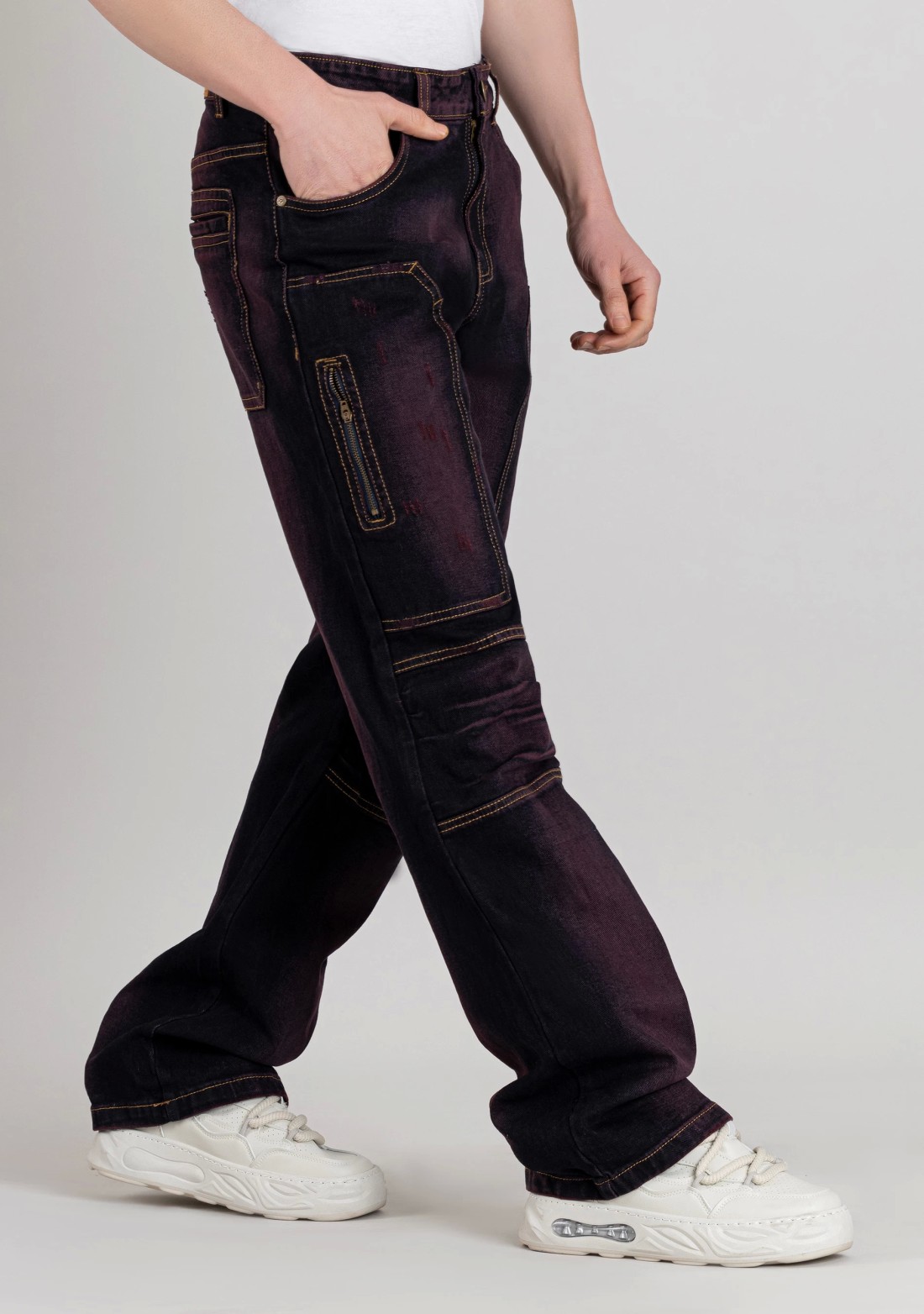 Purple Boot Cut  Men's Fashion Denim