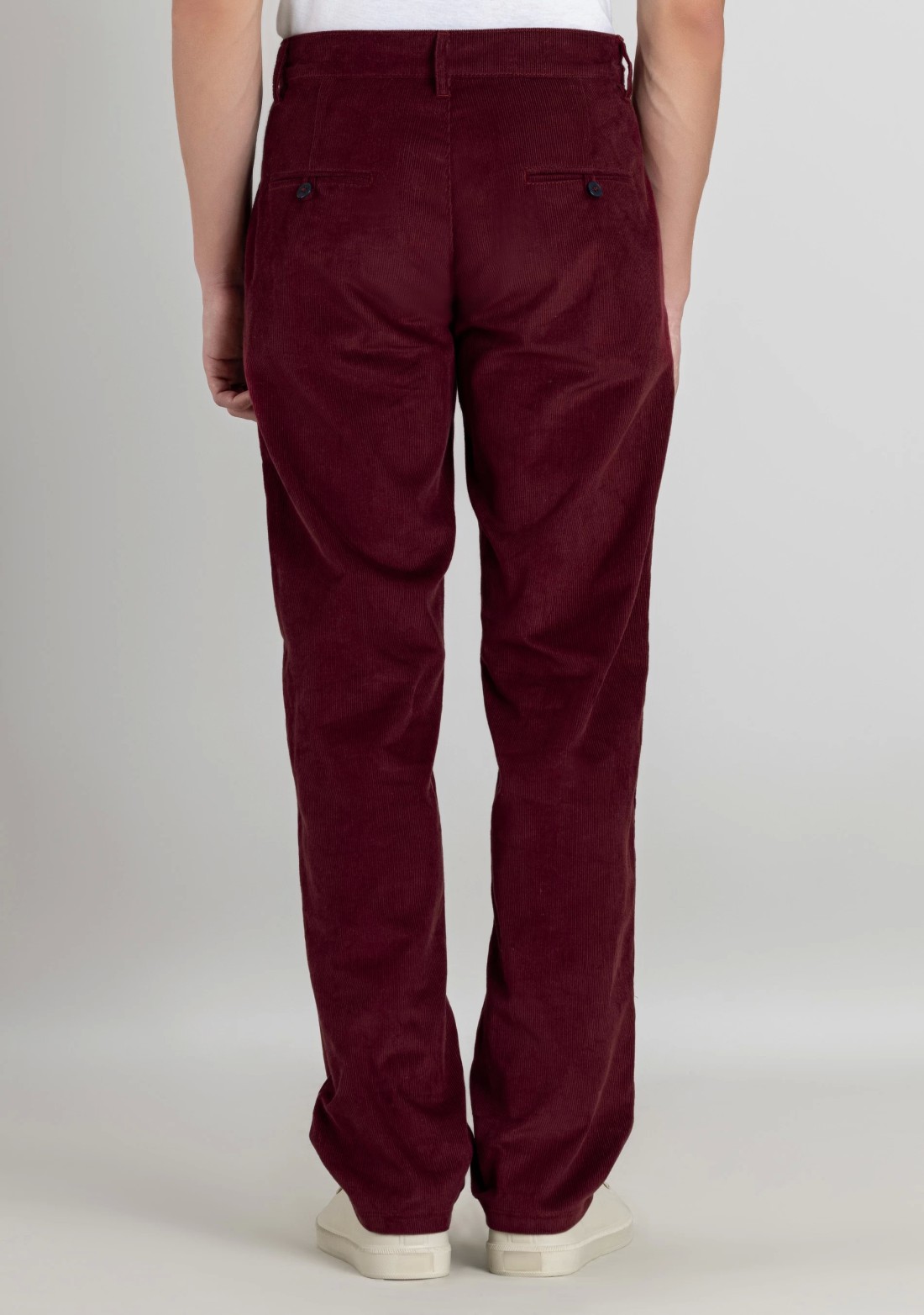 Maroon Straight Fit Men’s Casual Corduroy Trousers