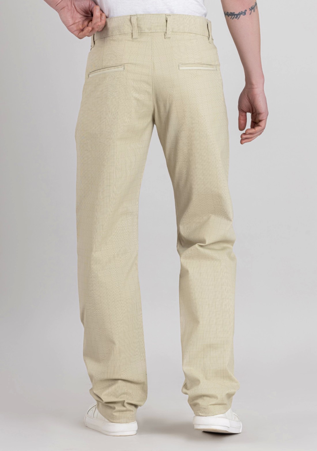 Beige Regular Fit Men’s Casual Trousers