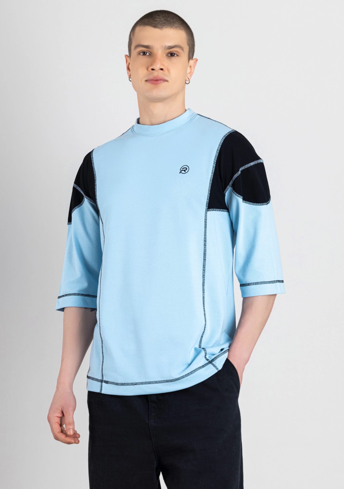 Powder Blue Oversized T-shirt for Men