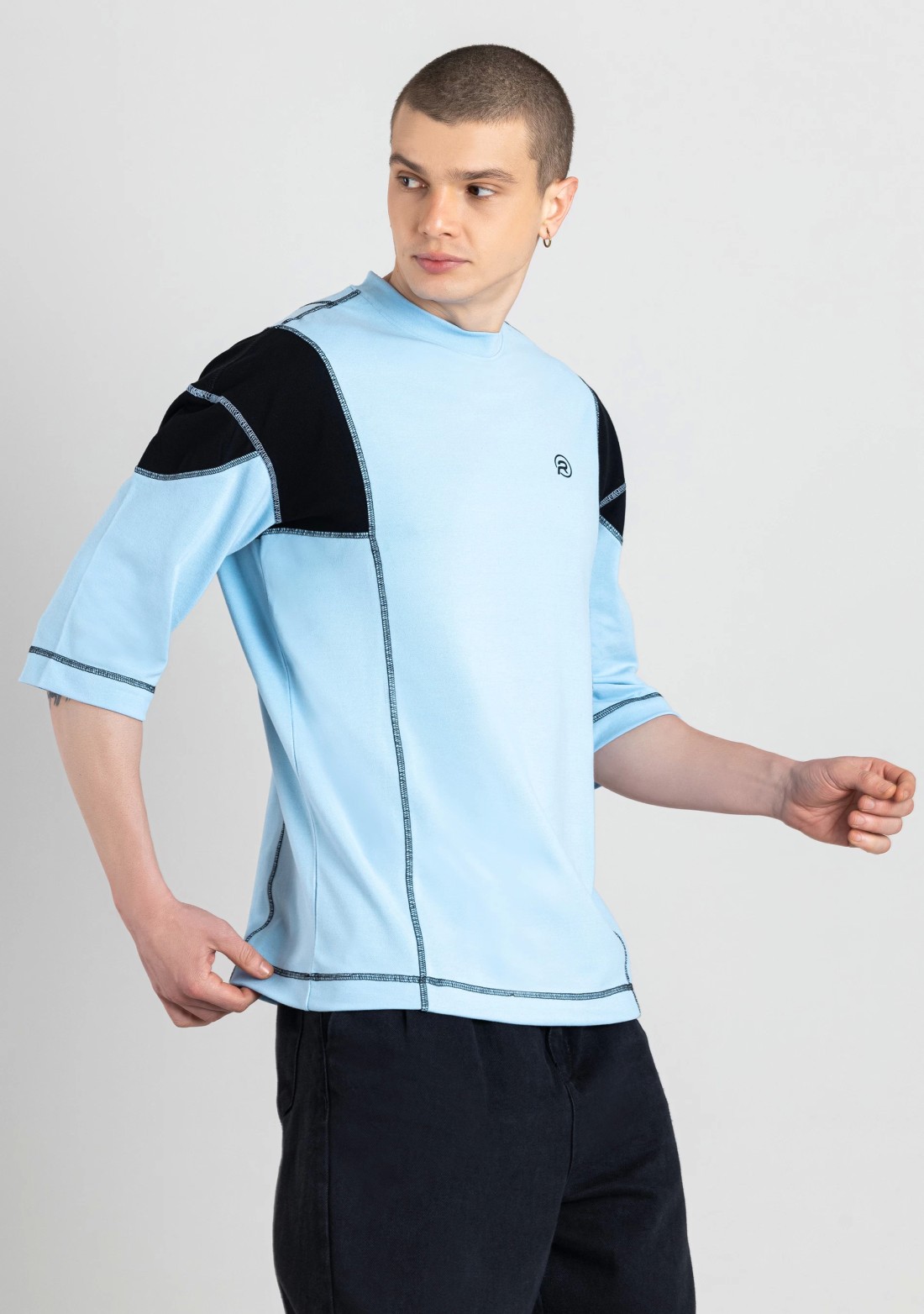 Powder Blue Oversized T-shirt for Men