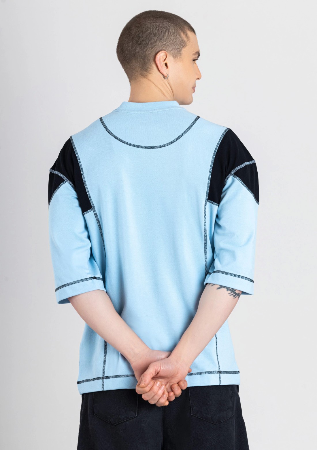 Powder Blue Oversized T-shirt for Men