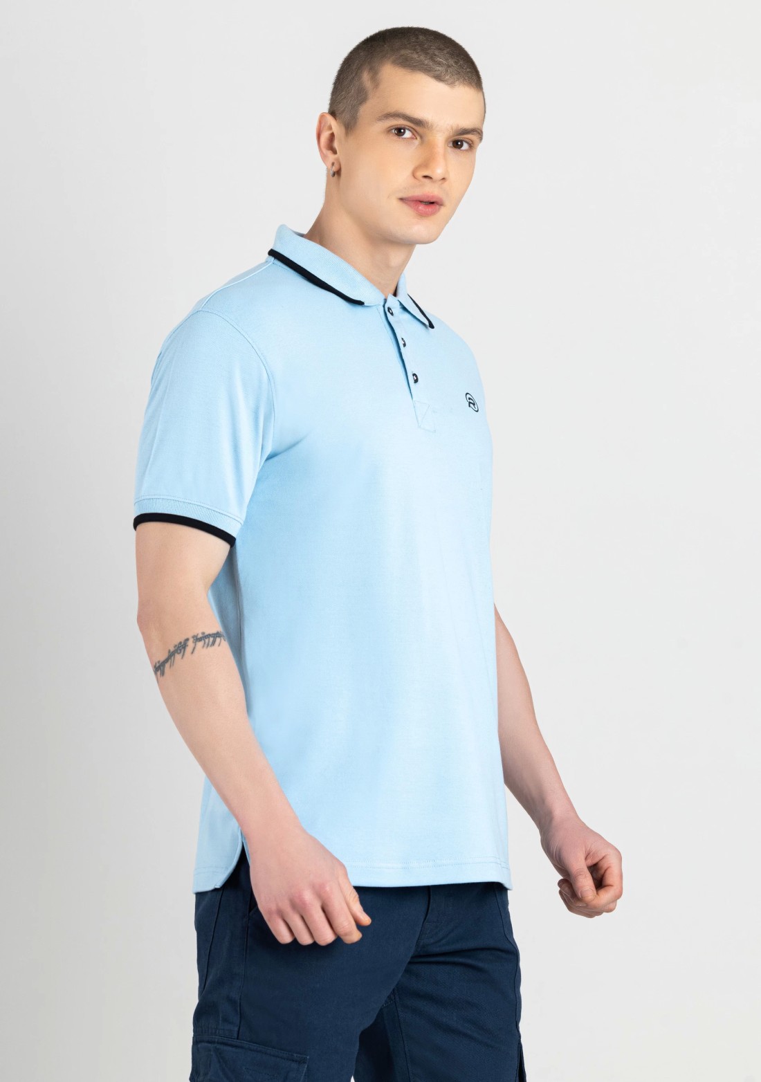 Powder Blue Regular Fit Men’s Polo T-Shirt