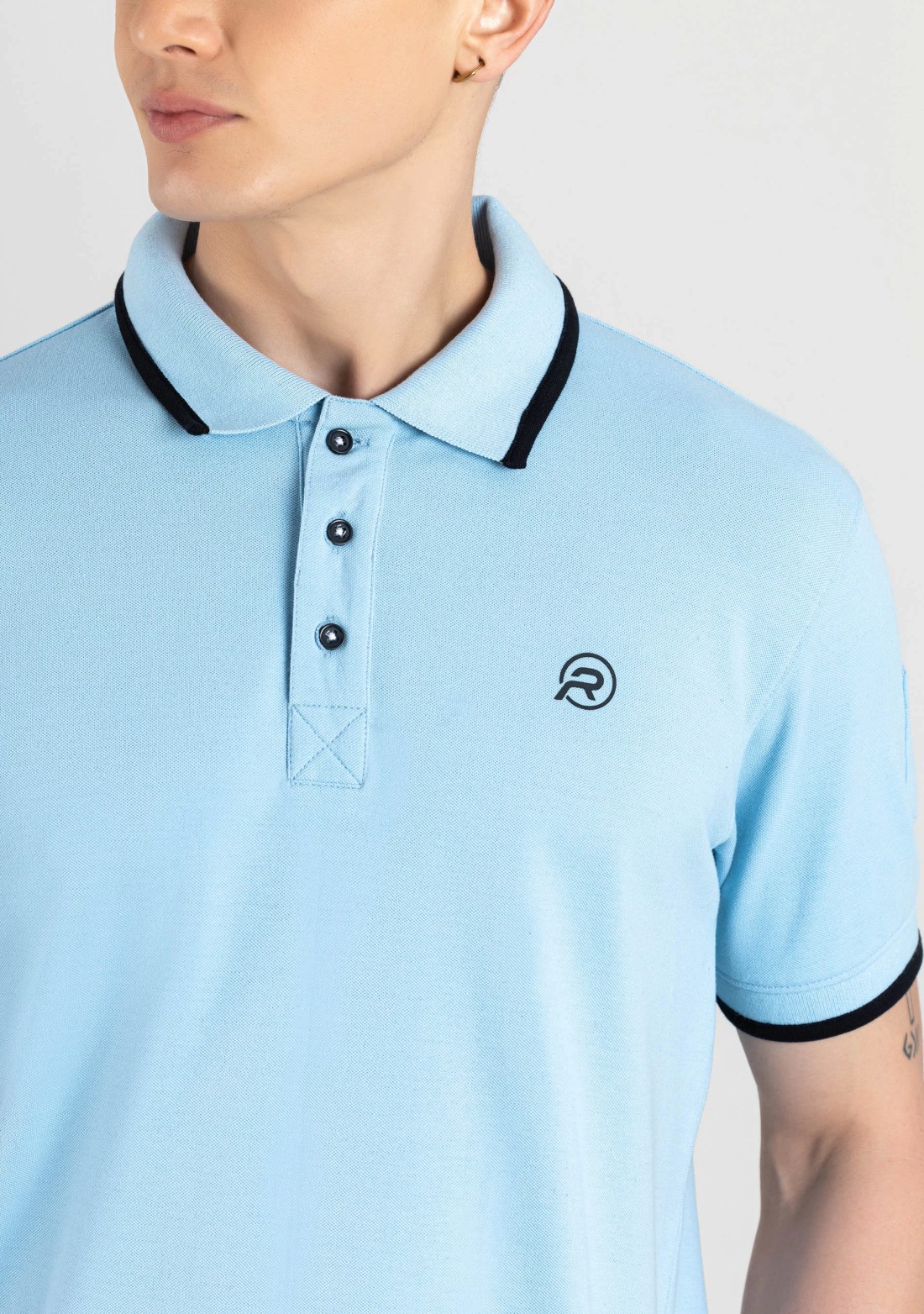 Powder Blue Regular Fit Men’s Polo T-Shirt