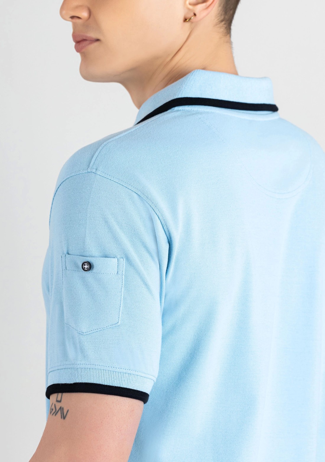 Powder Blue Regular Fit Men’s Polo T-Shirt