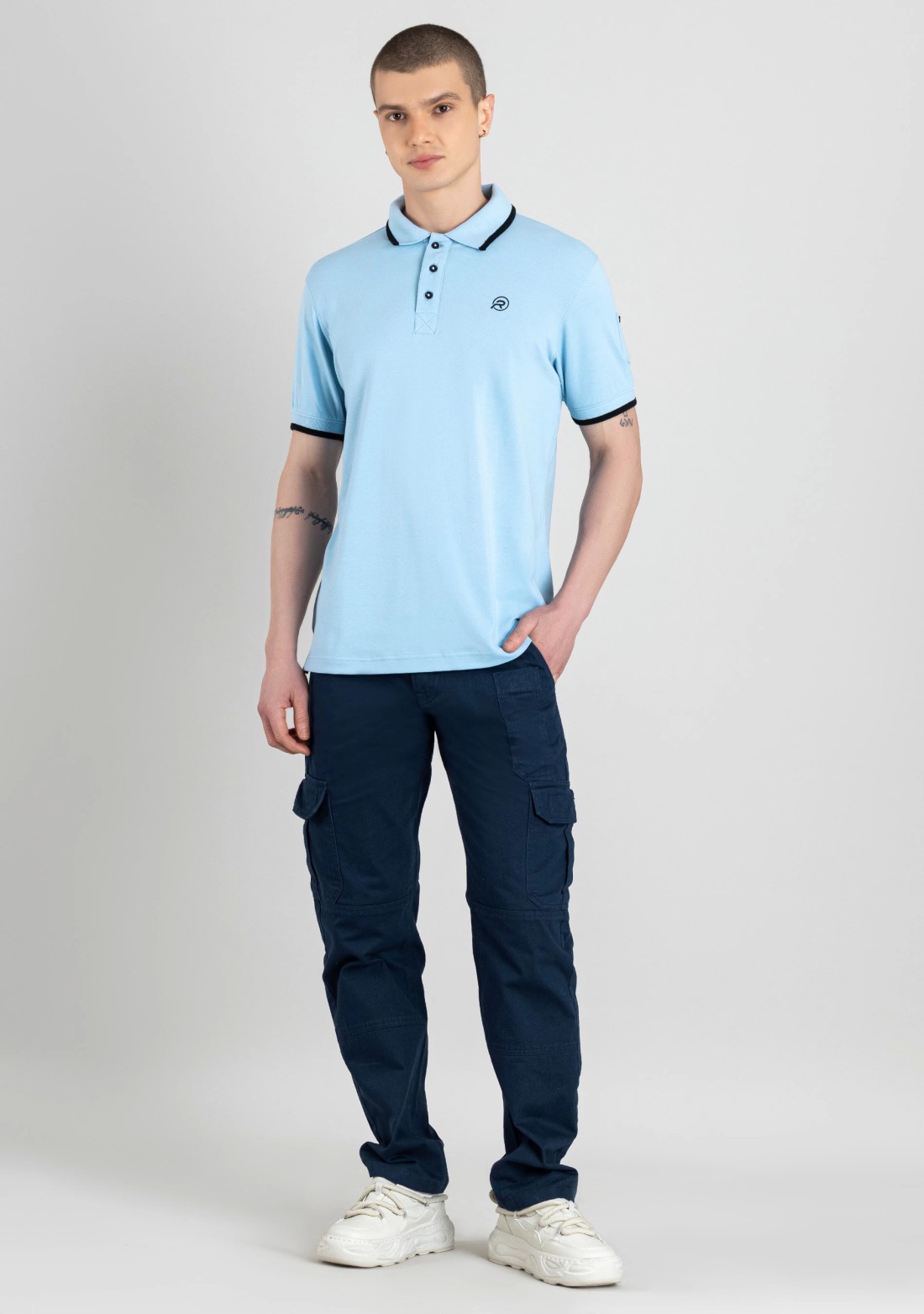 Powder Blue Regular Fit Men’s Polo T-Shirt