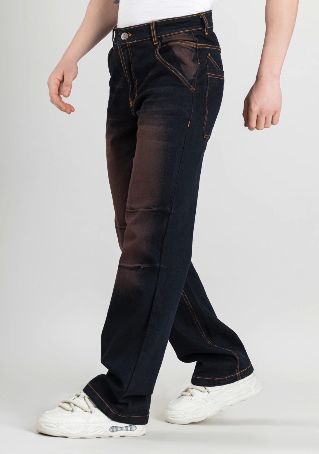 Blue Wide Leg Men's Fashion Jeans