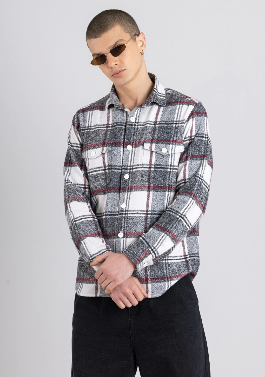 Multi Colour Regular Fit Men's Winter Flannel Check Shirt