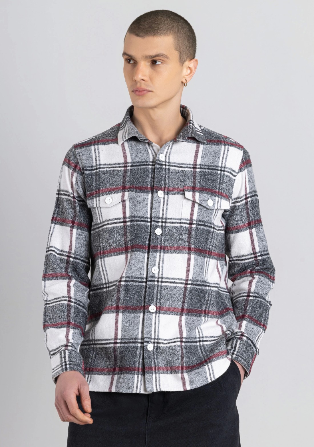 Multi Colour Regular Fit Men's Winter Flannel Check Shirt