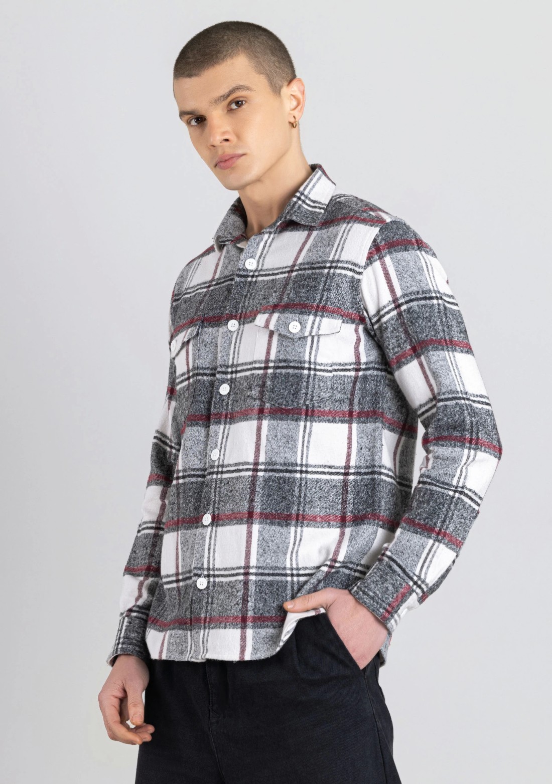 Multi Colour Regular Fit Men's Winter Flannel Check Shirt