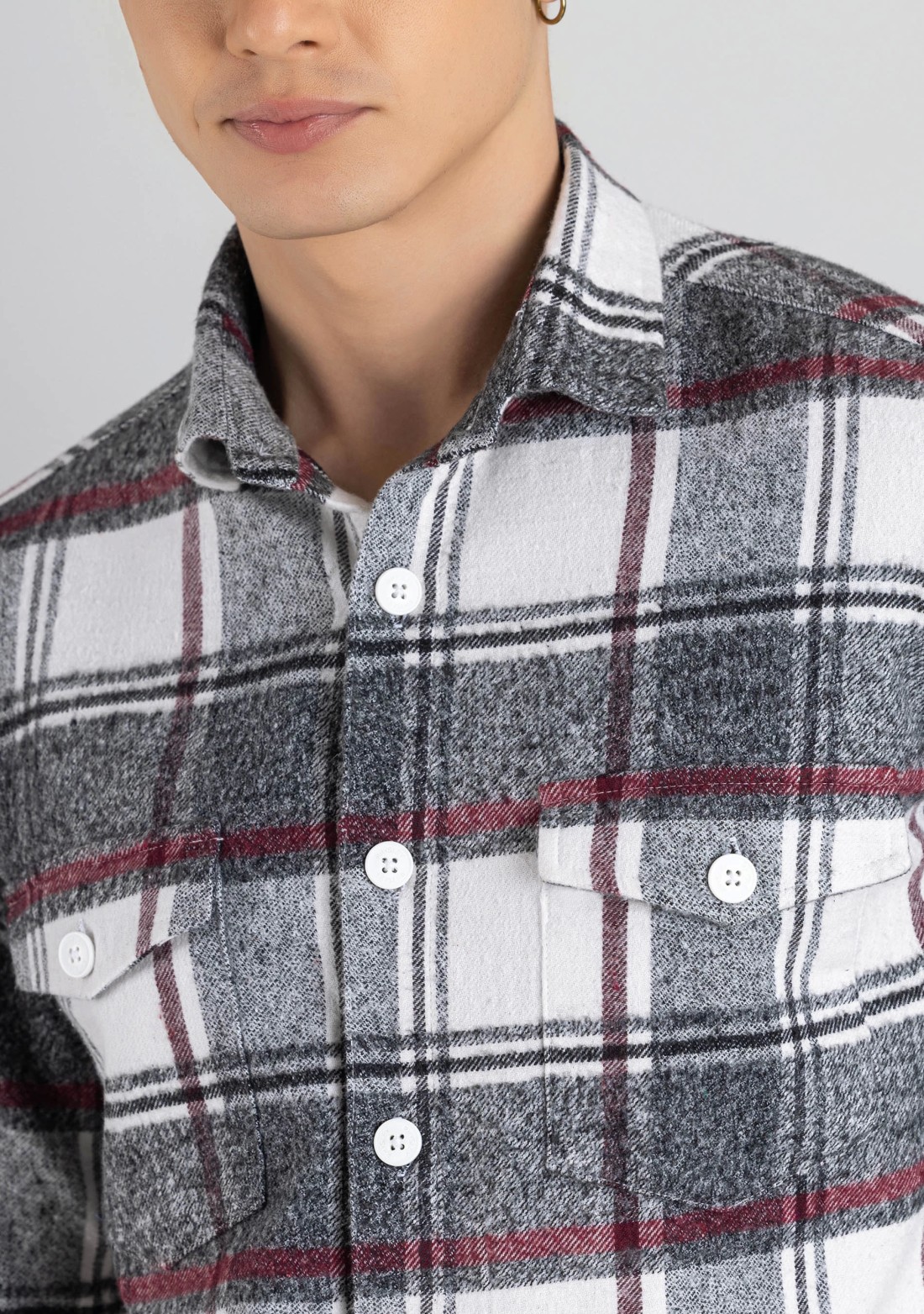 Multi Colour Regular Fit Men's Winter Flannel Check Shirt