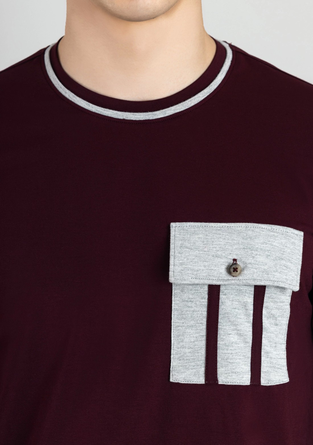 Maroon Regular Fit Men's Full Sleeves T-Shirt