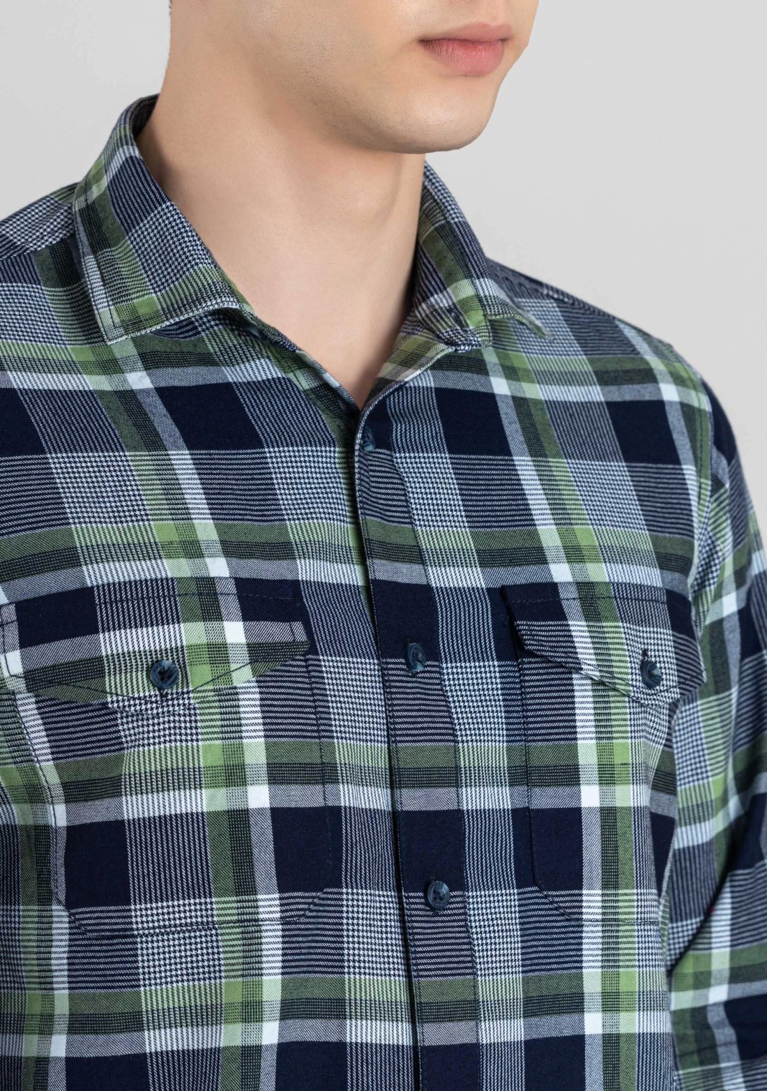 Multi Colour Slim Fit Men's Cotton Check Shirt