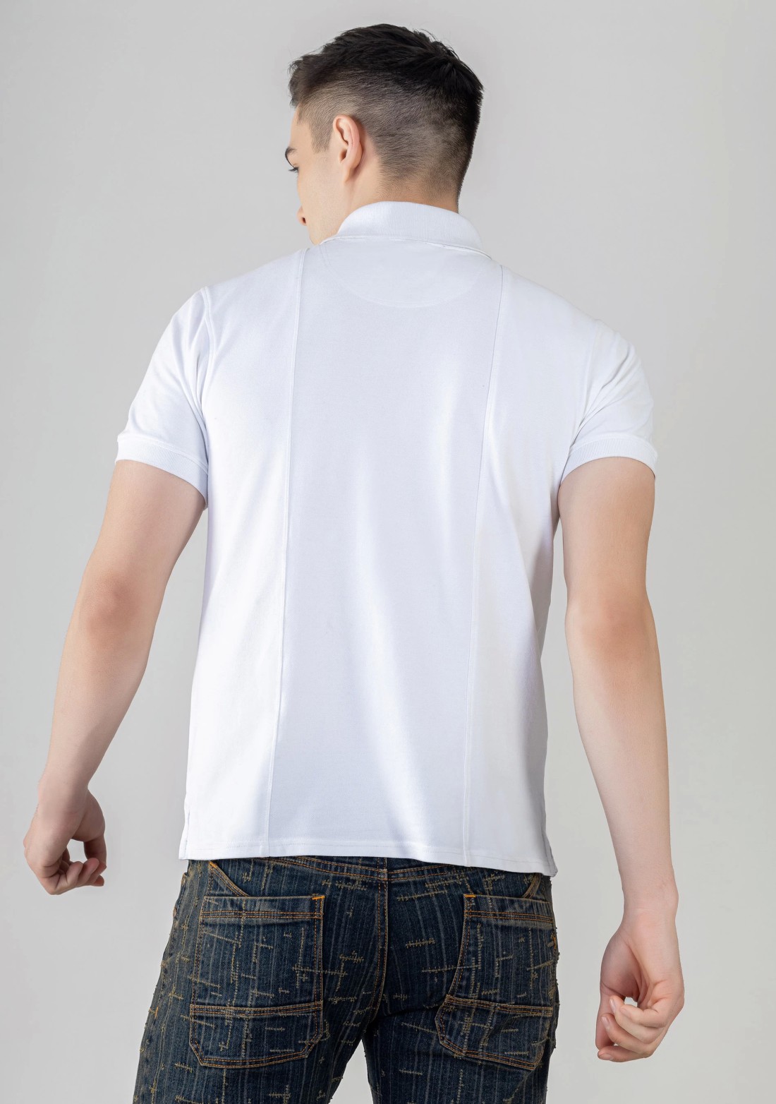 White Regular Fit Men’s Polo T-Shirt