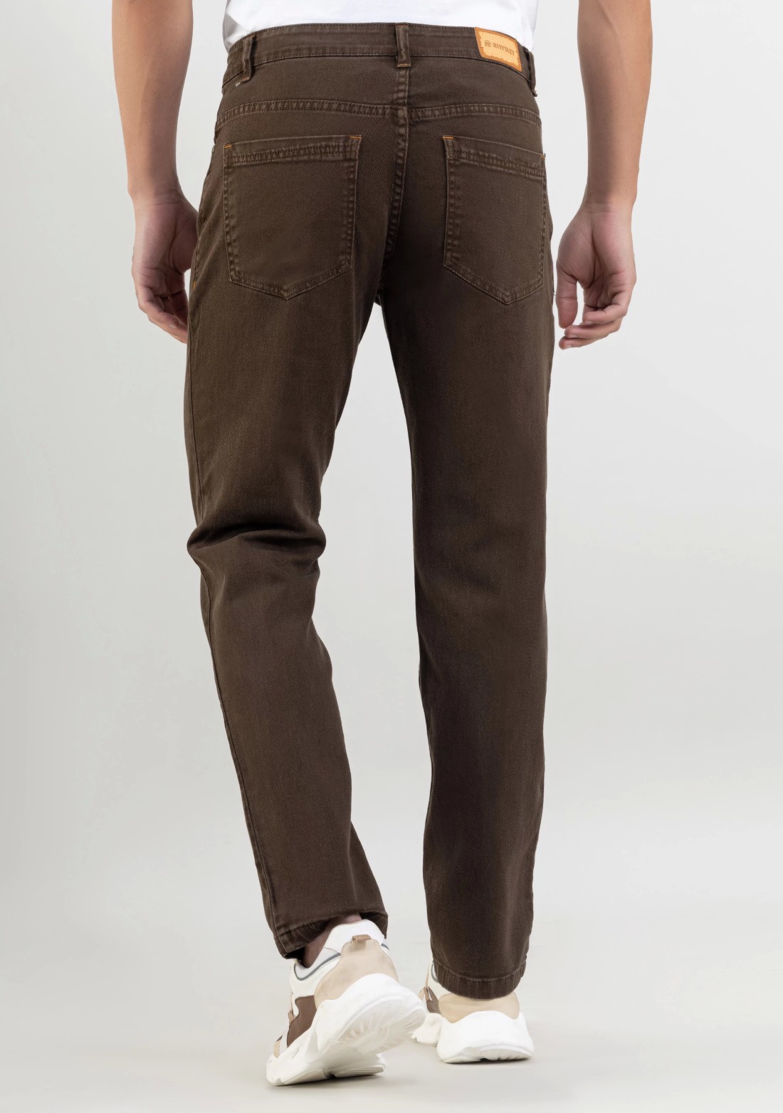 Brown Regular Fit Men's Jeans