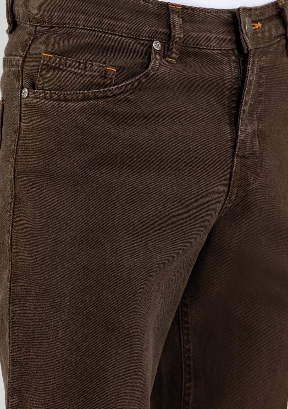 Brown Regular Fit Men's Jeans