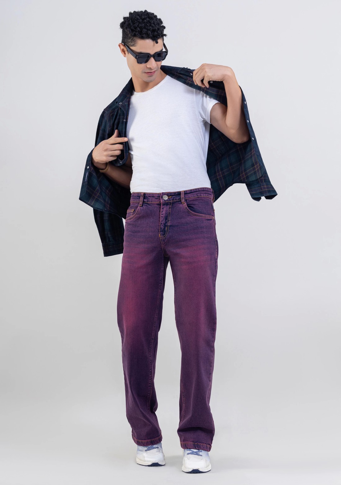 Dark Orchid Boot Cut Men's Fashion Jeans