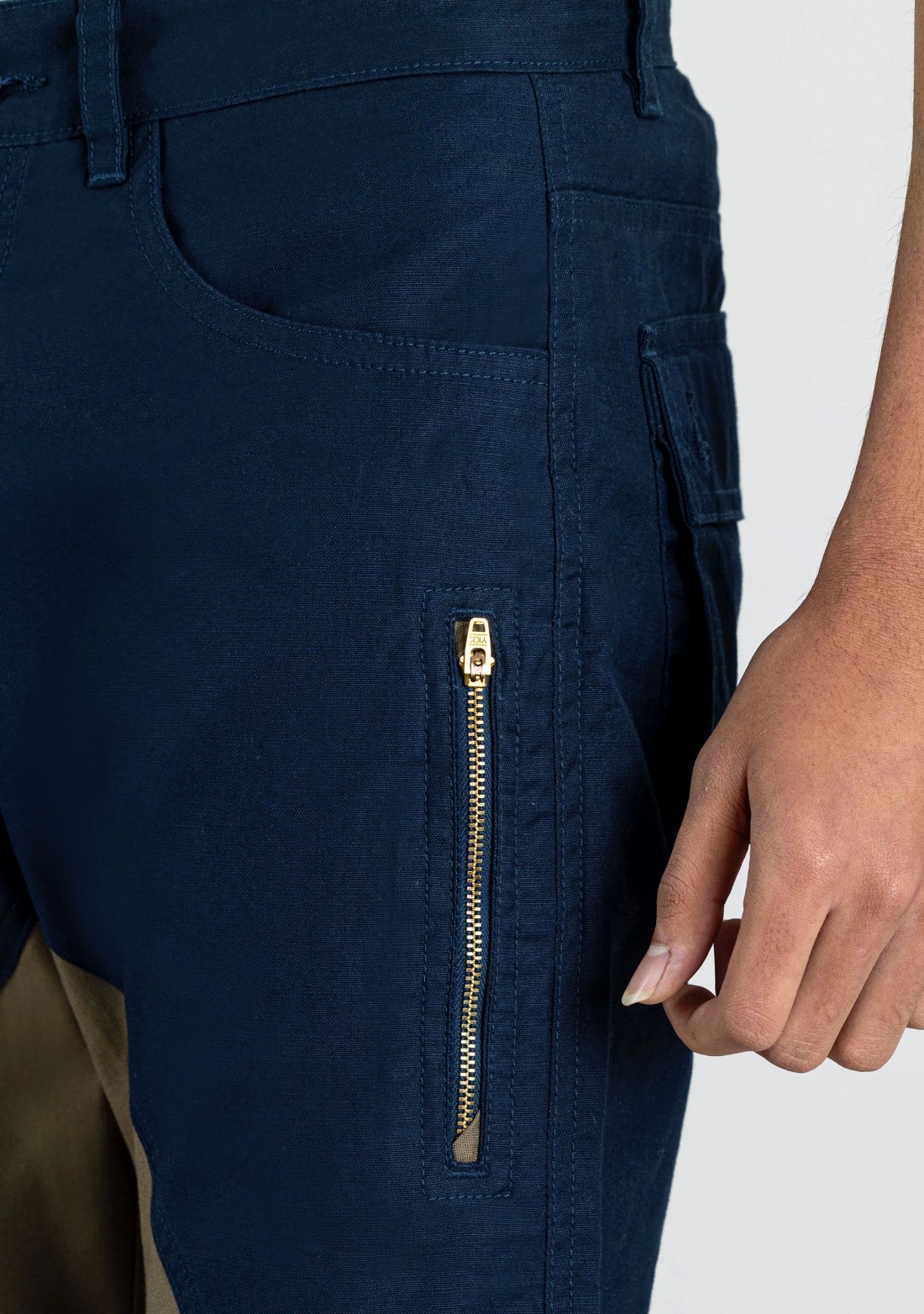 Navy Olive Straight Fit Men's Cargo Trousers