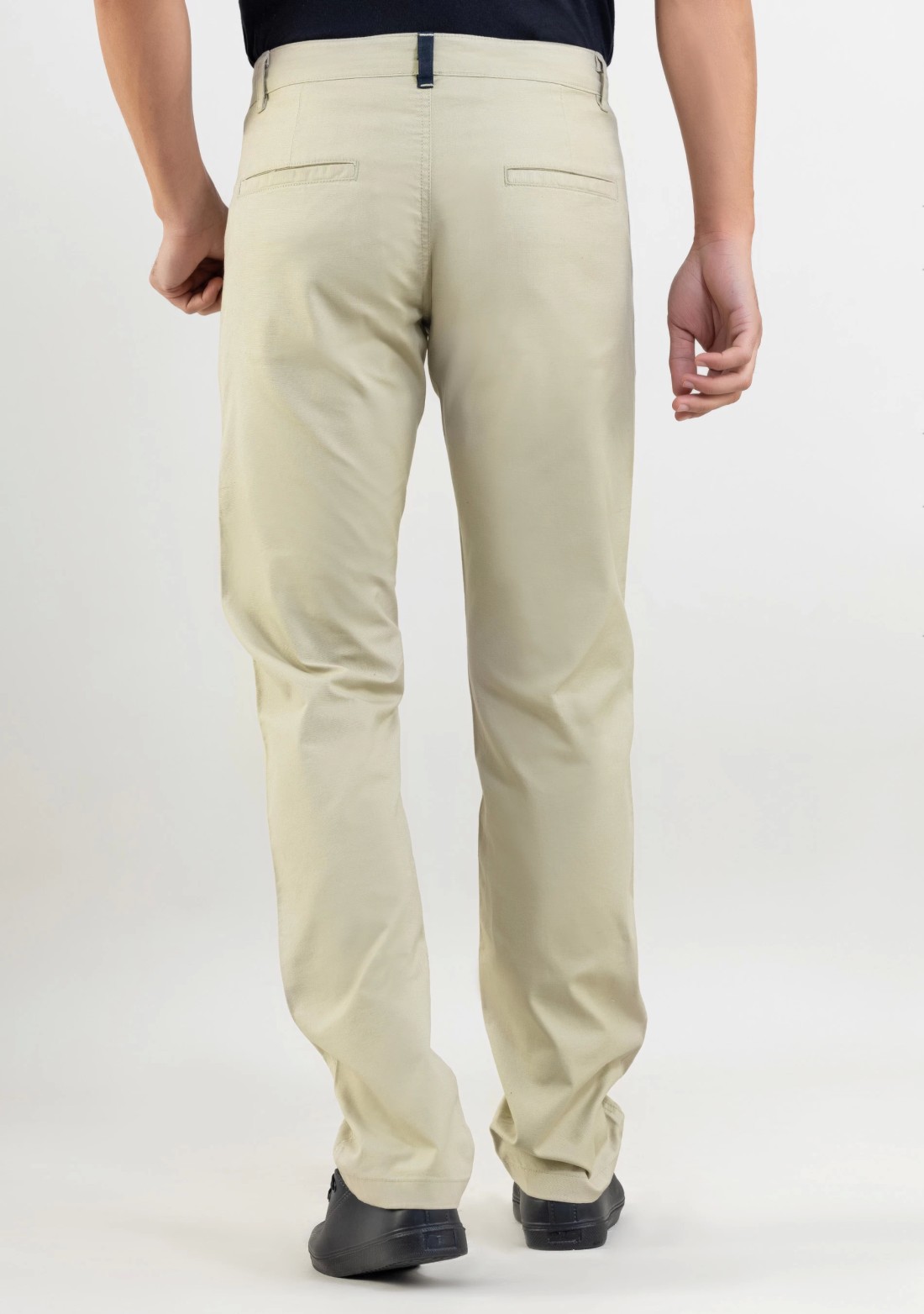 Beige  Regular Fit Men’s Casual Cotton Trousers