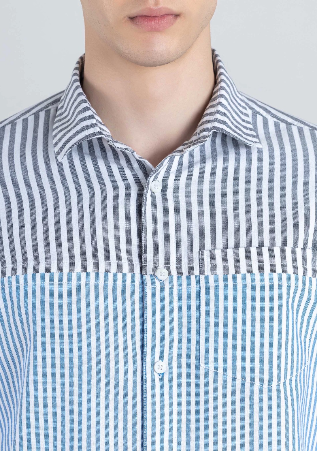 White Striped Slim Fit Men's Cotton Shirt