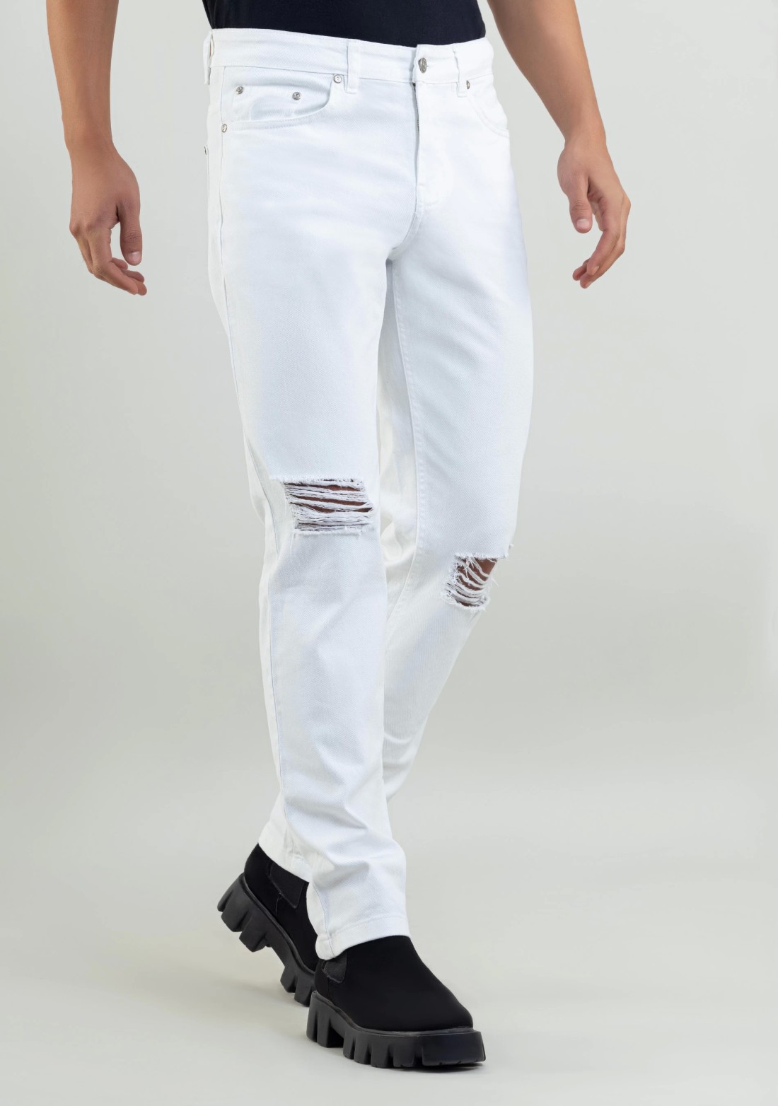 White Regular Fit Men's Jeans