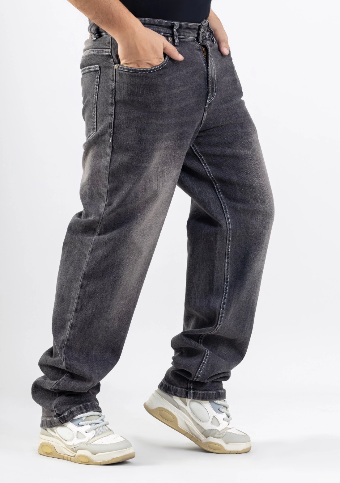 Grey Regular Fit Men's  Jeans