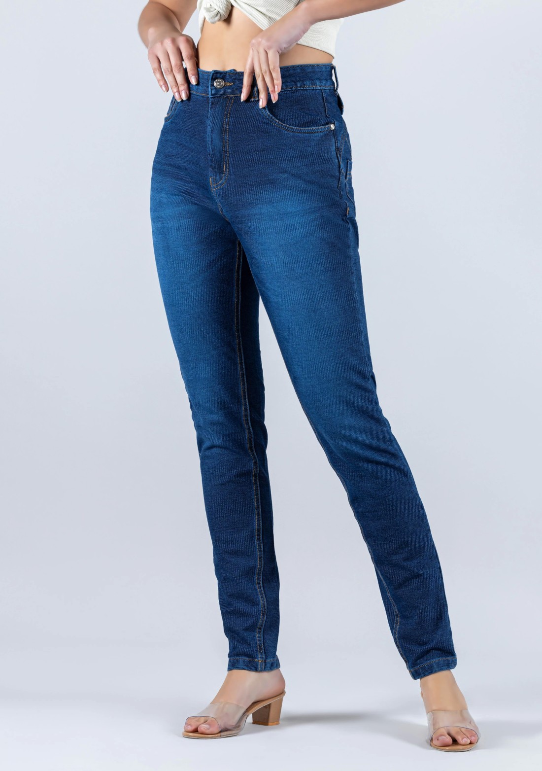 Blue Skinny Fit Women's Push Up Jeans