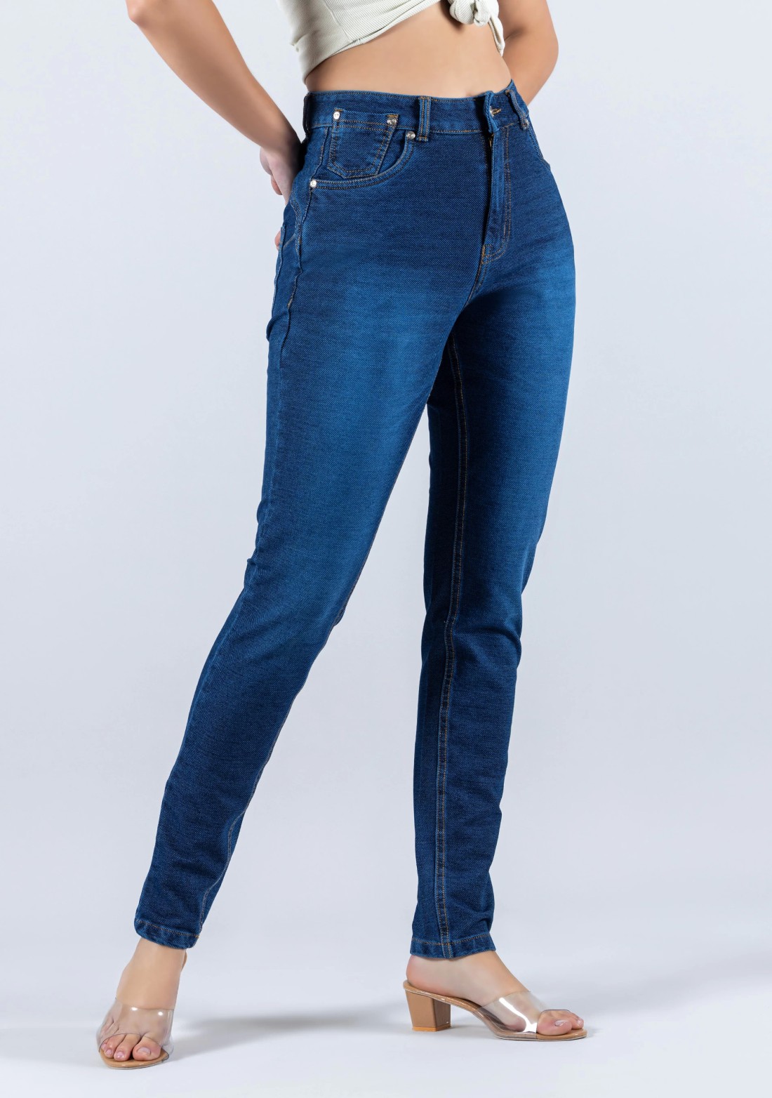 Blue Skinny Fit Women's Push Up Jeans