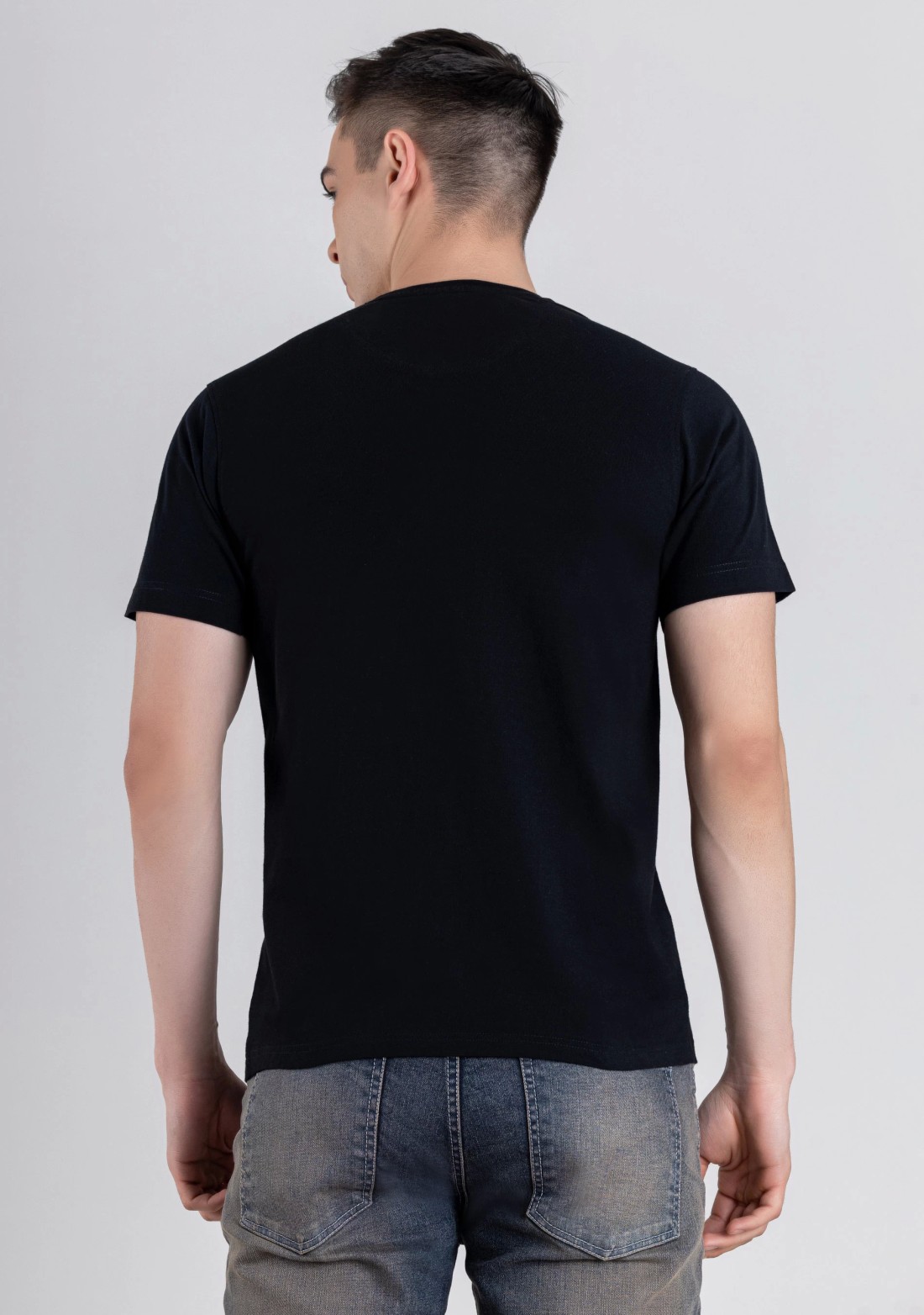 Black Regular Fit Men's Half Sleeves T-Shirt