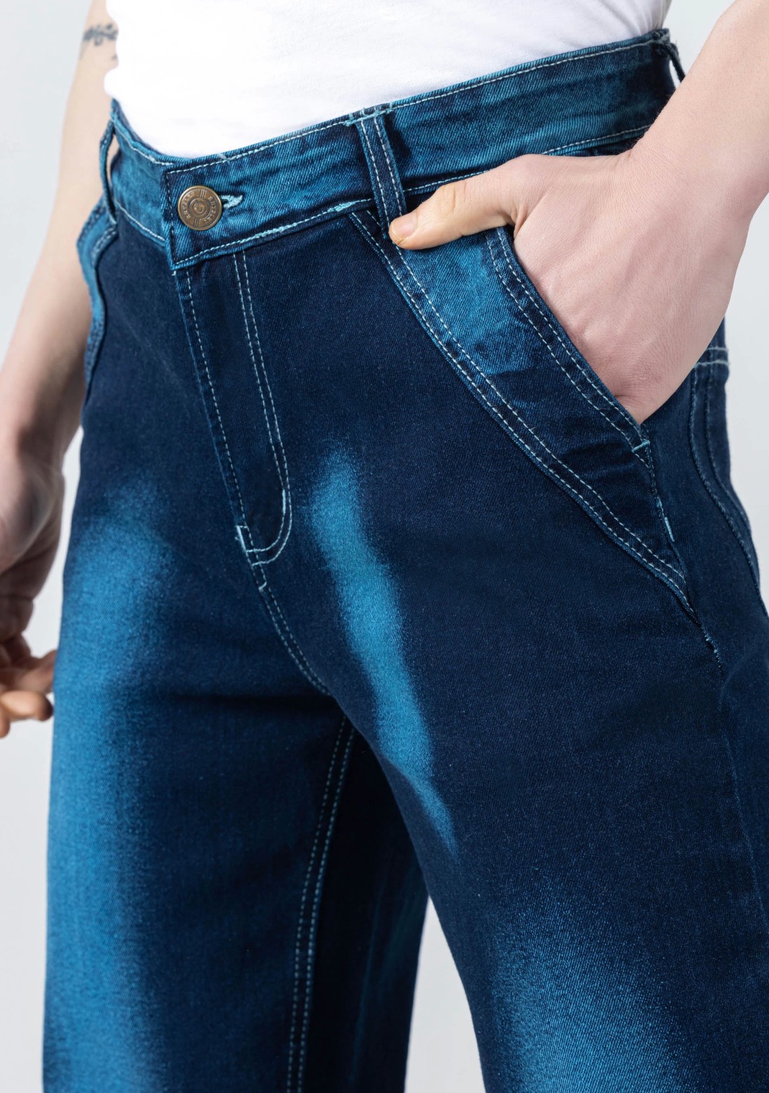 Blue Boot Cut  Men's Fashion Jeans