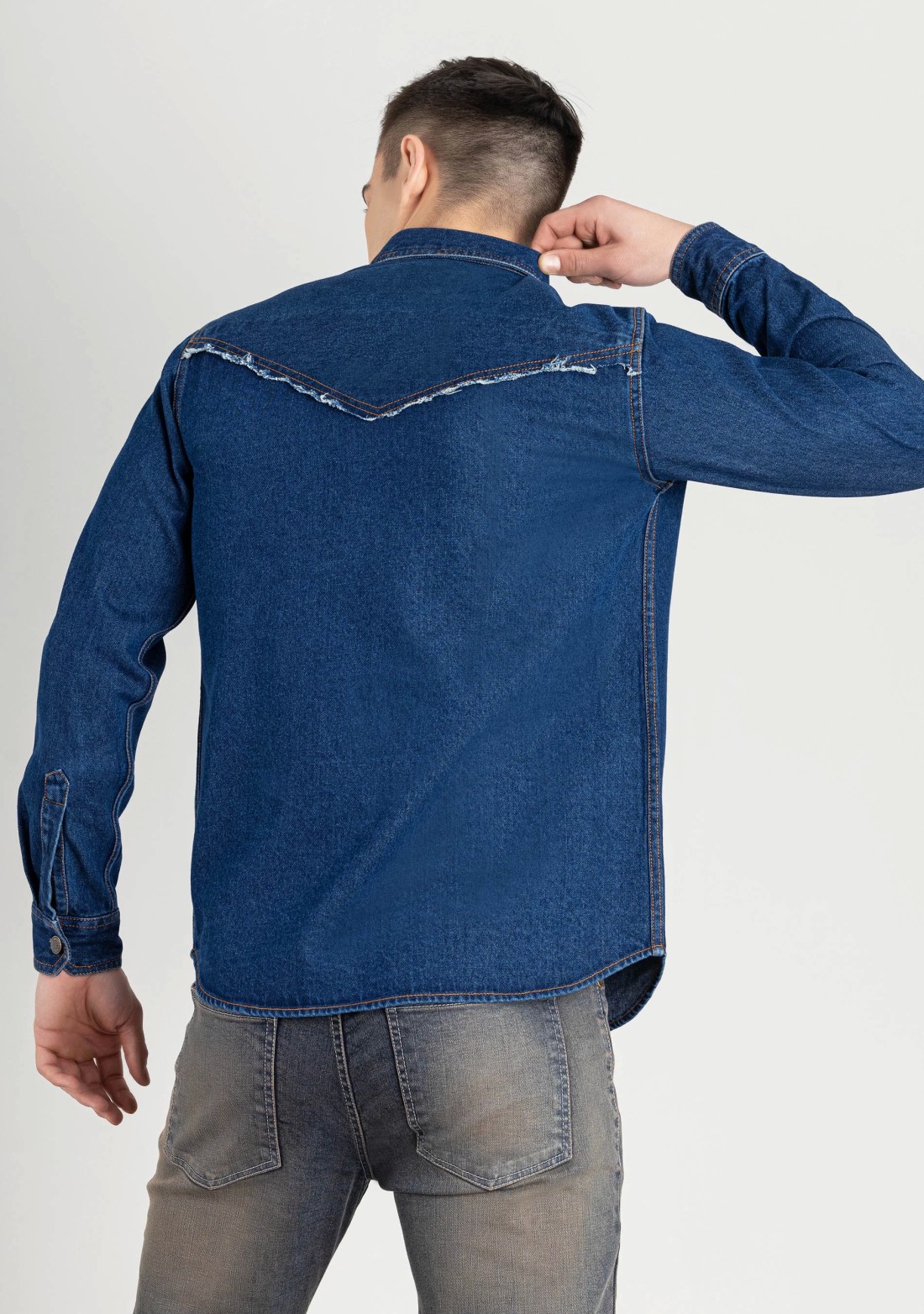 Blue Regular Fit Men's Denim Casual Shirt