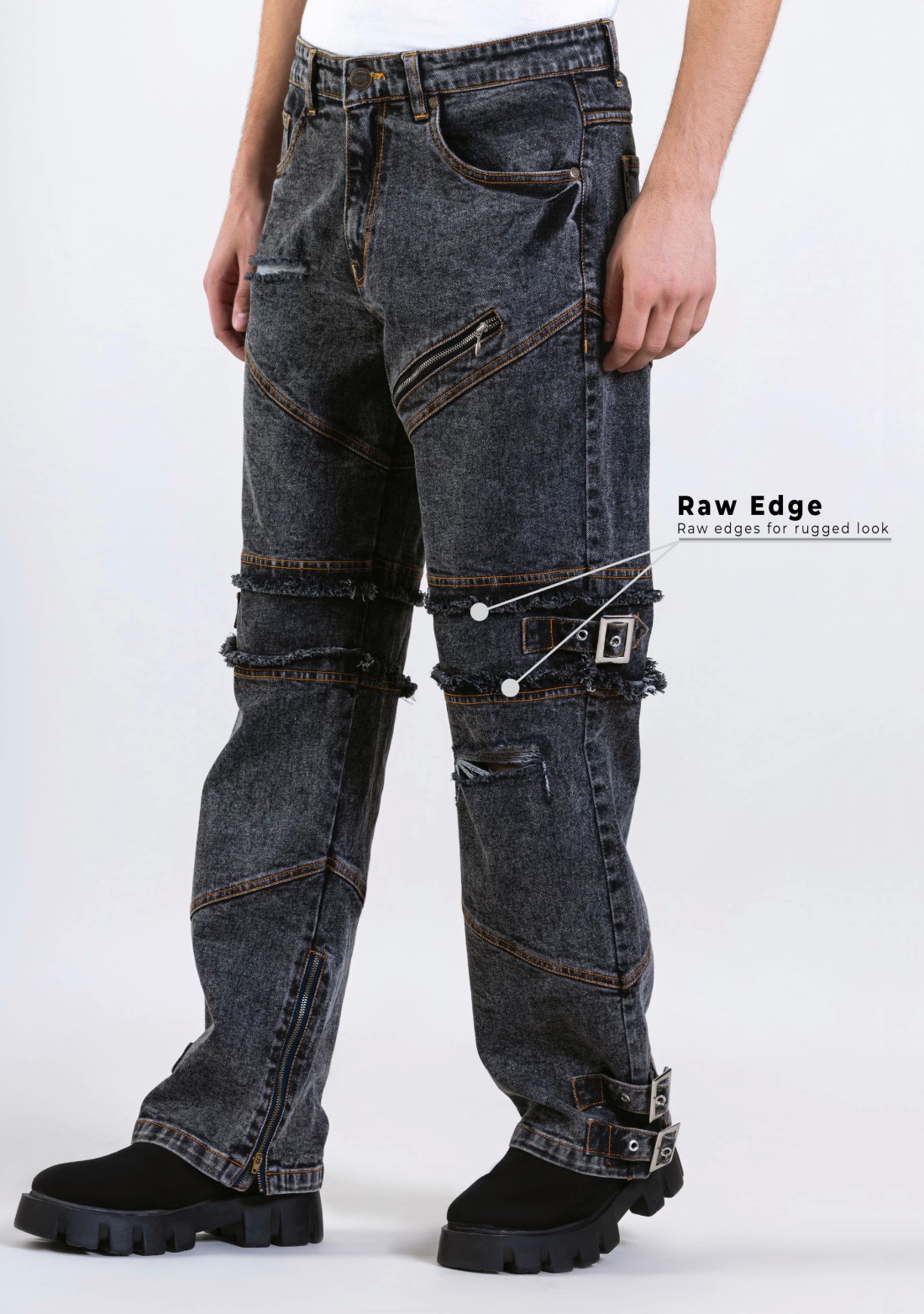 Grey Wide Leg Men's Ultra Fashion Jeans