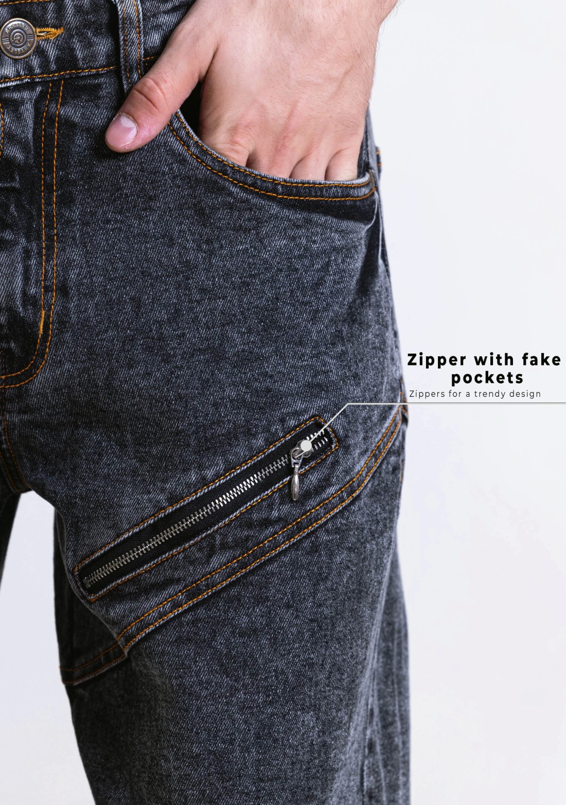 Grey Wide Leg Men's Ultra Fashion Jeans