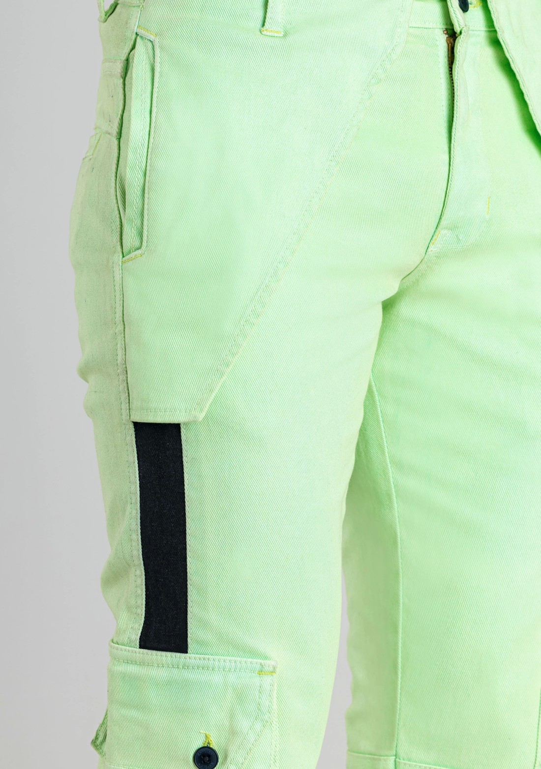 Mint Green Straight Fit Men's Cargo Trousers