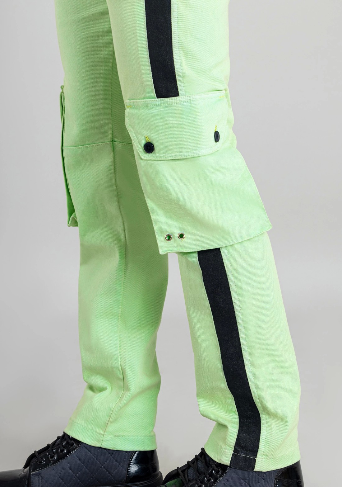 Mint Green Straight Fit Men's Cargo Trousers