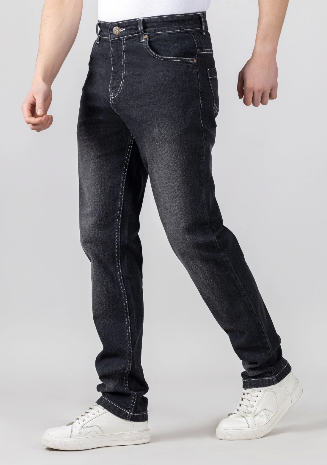 Black Regular Fit Tinted Men's Jeans