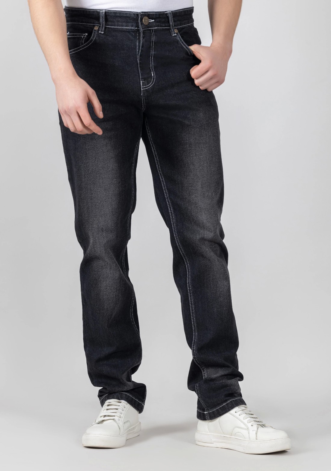 Black Regular Fit Tinted Men's Jeans