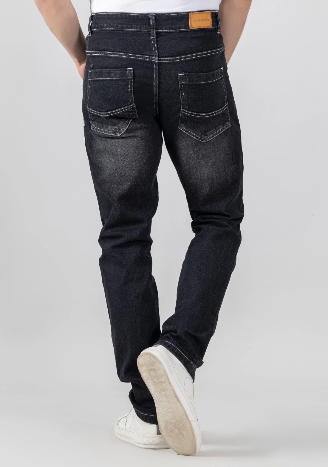 Black Regular Fit Tinted Men's Jeans