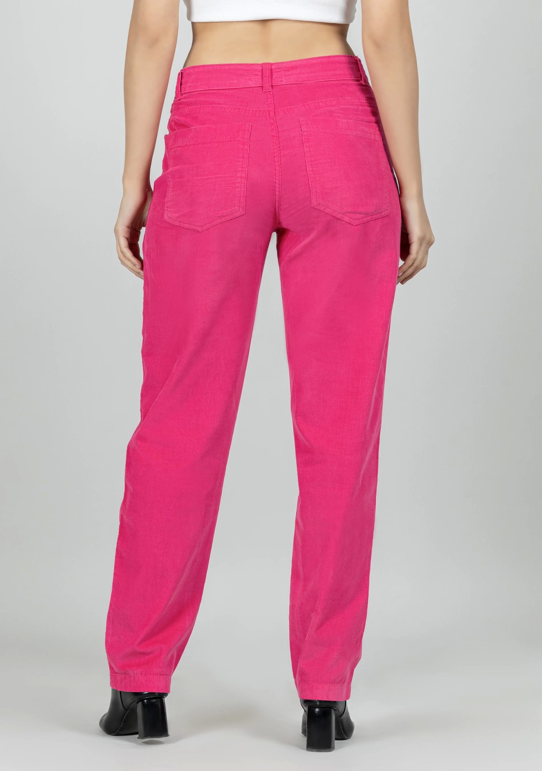 Fuchsia Pink Straight Fit Women's Trousers