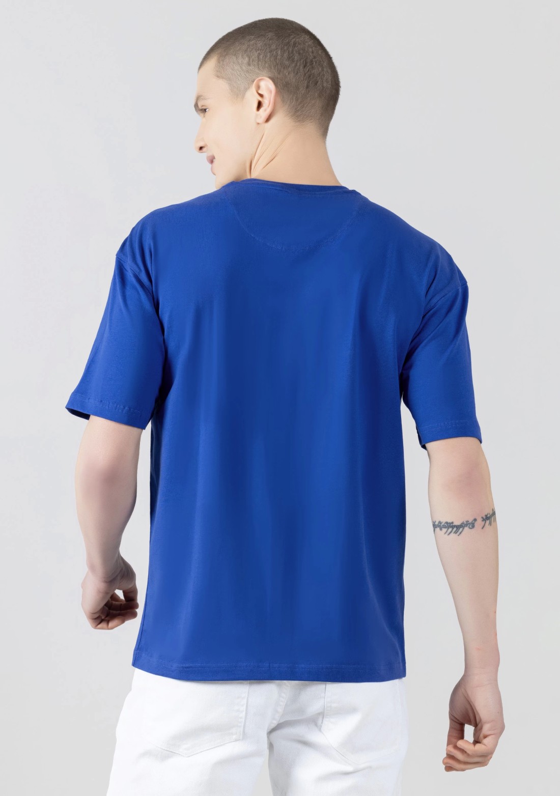 Blue Regular Fit Men's Round Neck T-shirt