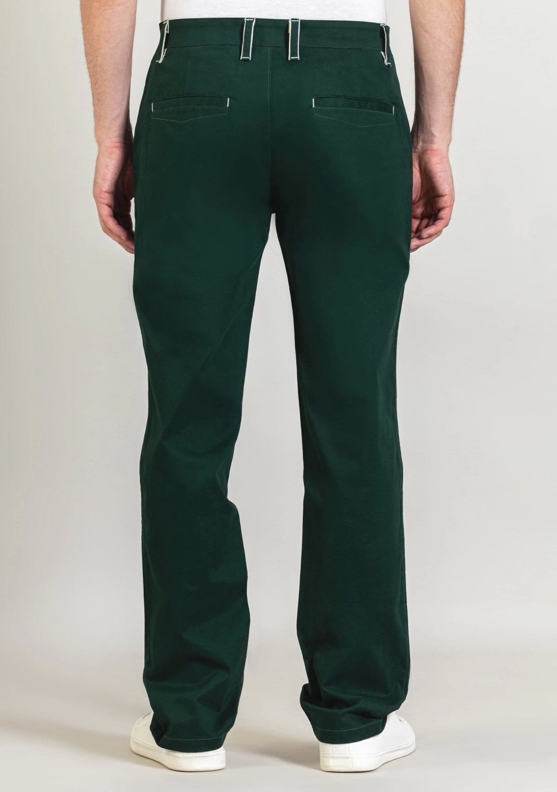 Bottle Green Regular Fit Men's Casual Trousers