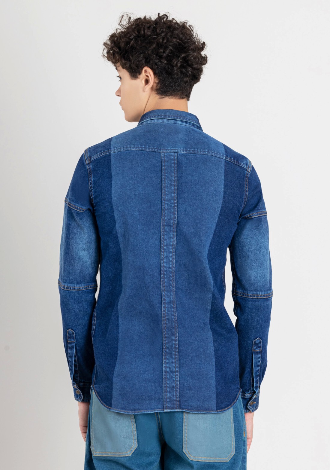 Blue Regular Fit Men's Denim Casual Shirt