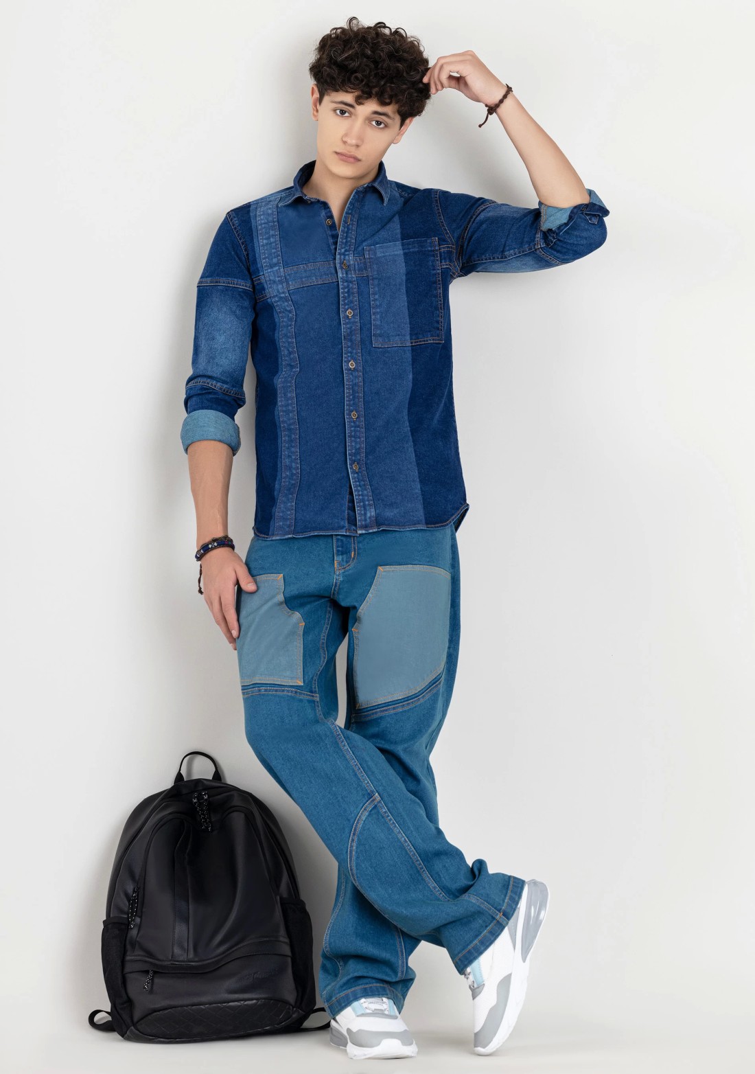 Blue Regular Fit Men's Denim Casual Shirt