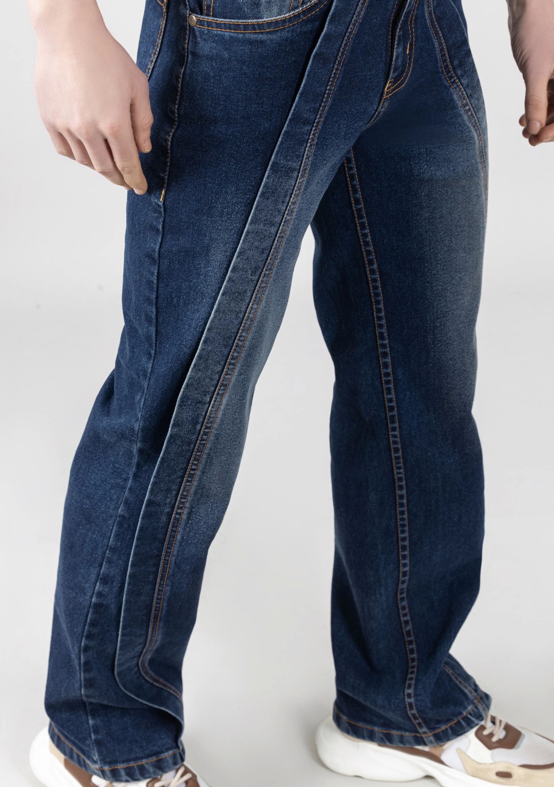 Blue Wide Leg Men's Fashion Jeans