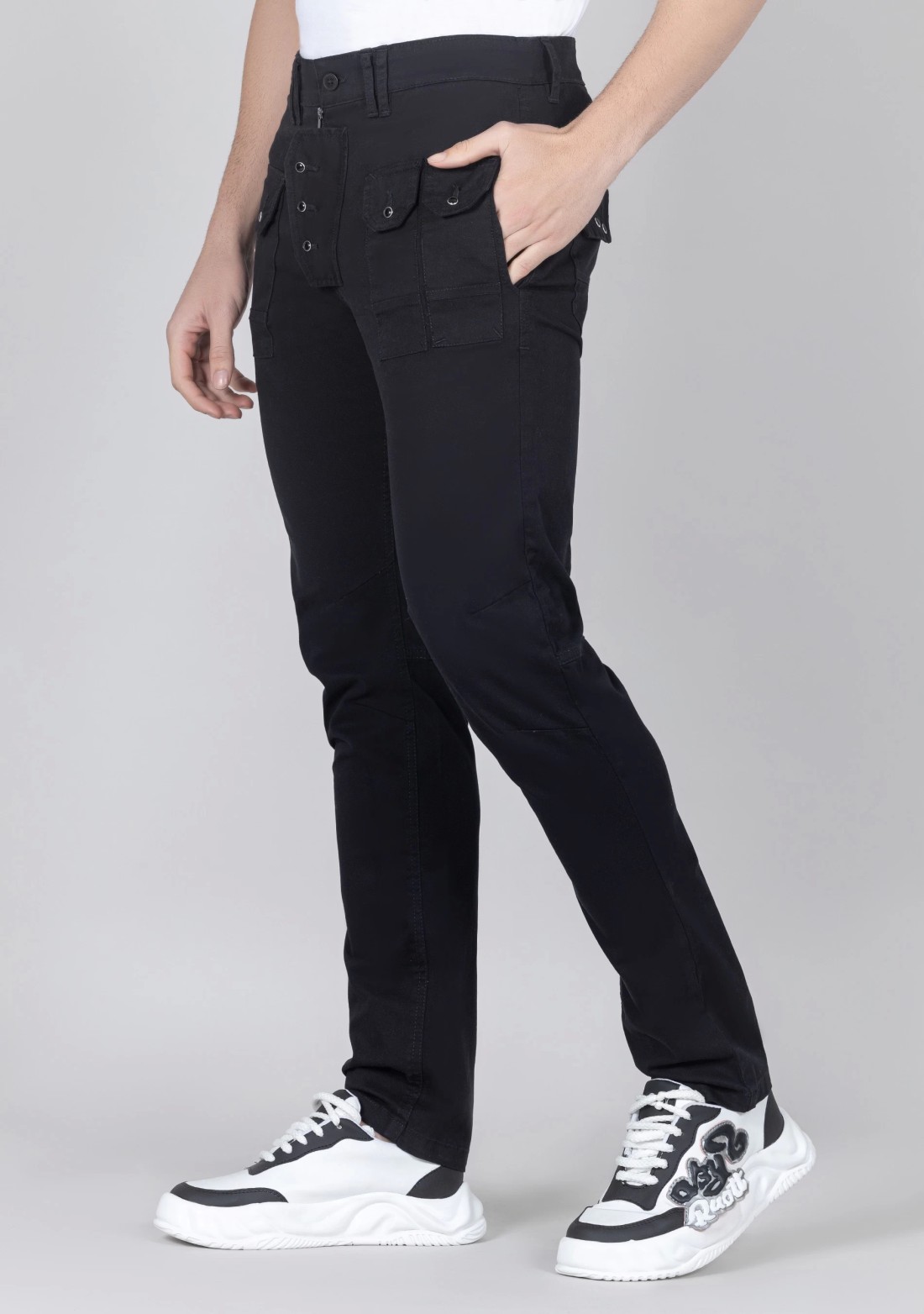 Black Slim Fit Men's Fashion Trousers