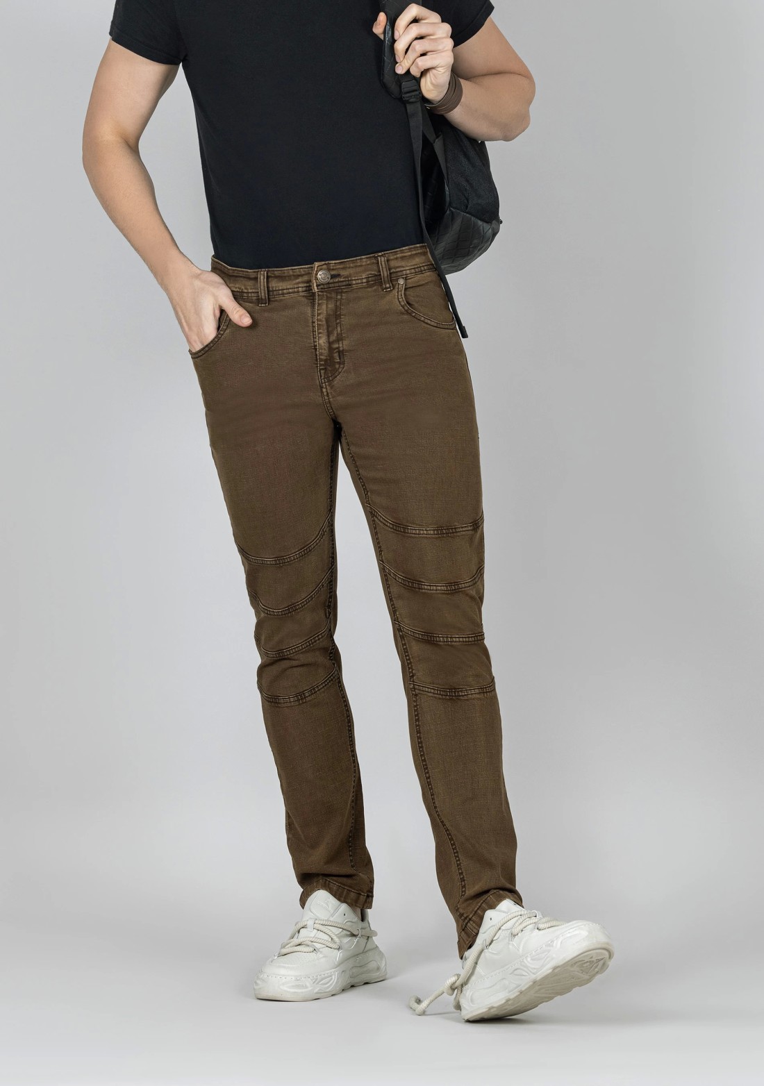 Walnut Brown Slim Fit Men's Fashion Jeans