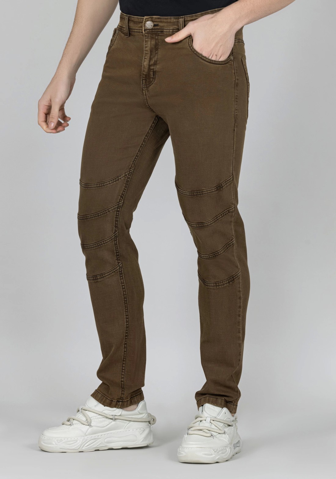 Walnut Brown Slim Fit Men's Fashion Jeans