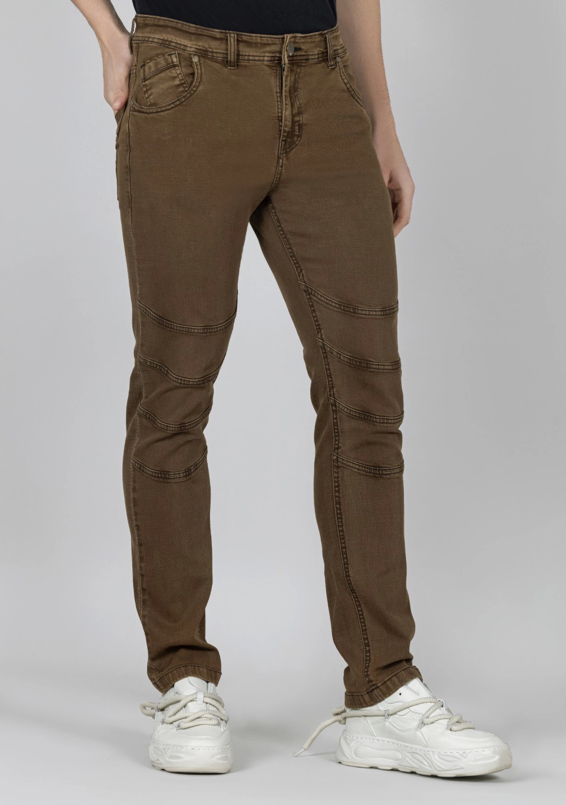 Walnut Brown Slim Fit Men's Fashion Jeans