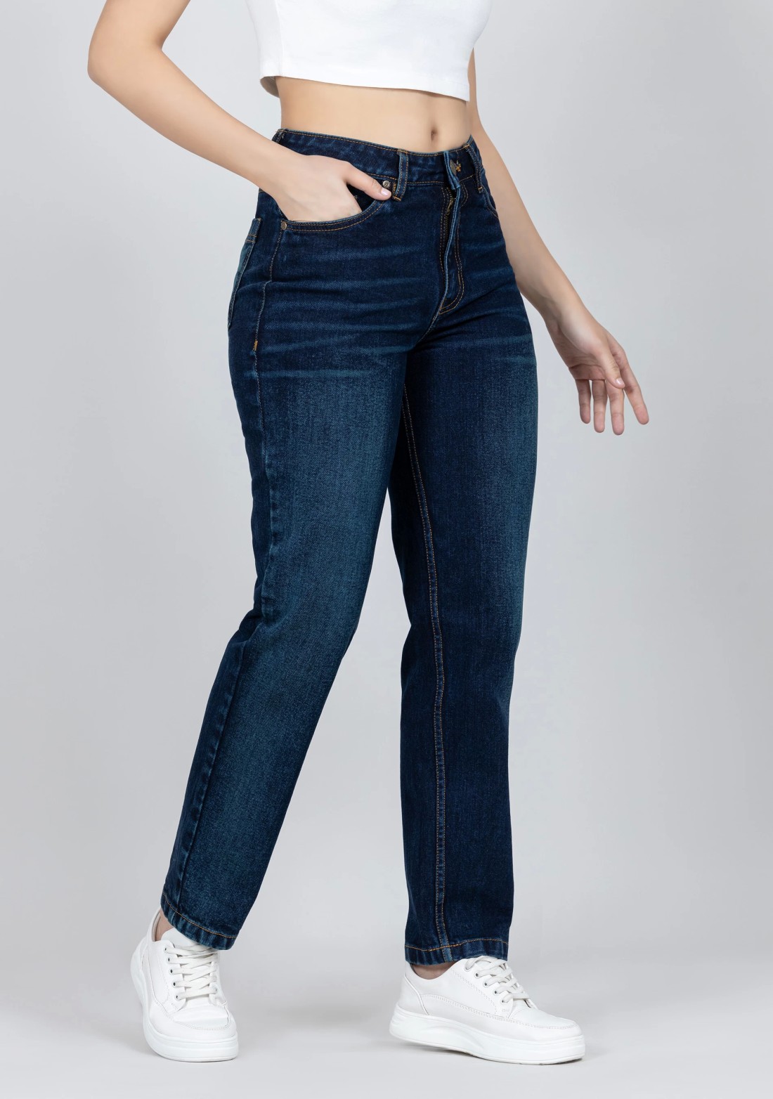 Blue Straight Fit Women's Jeans