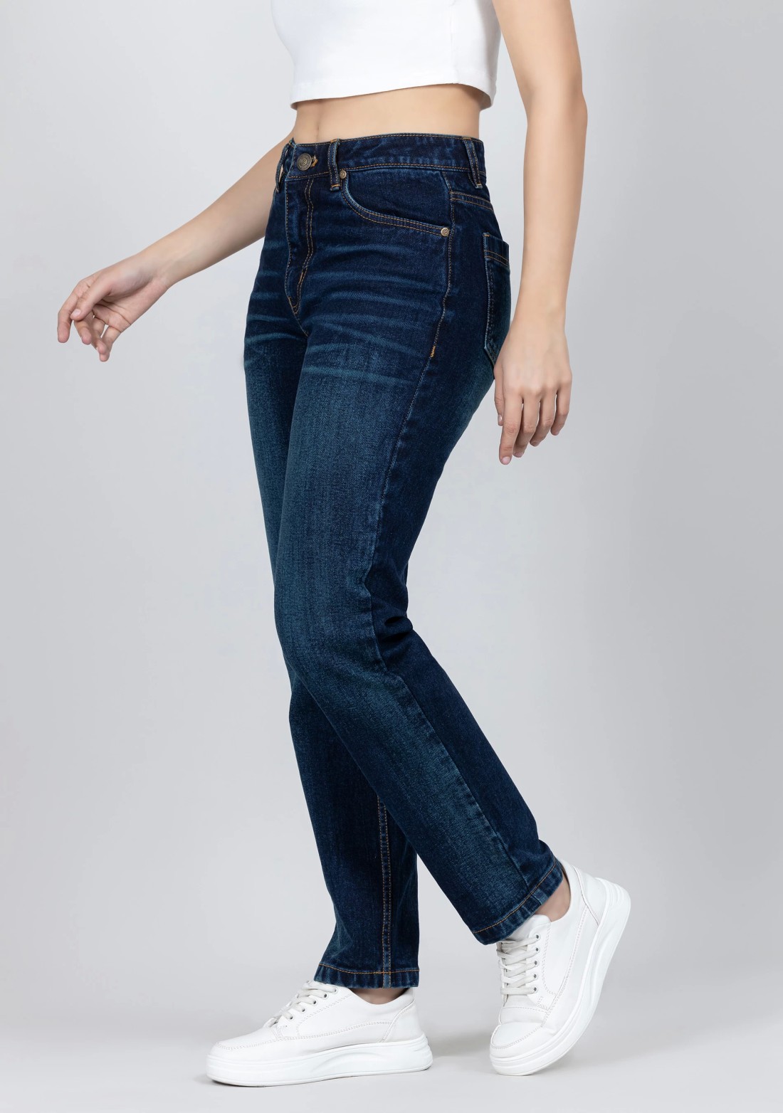 Blue Straight Fit Women's Jeans